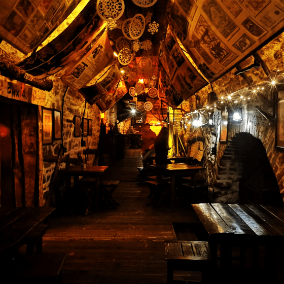vodka drinking and local eats in kryivka lviv
